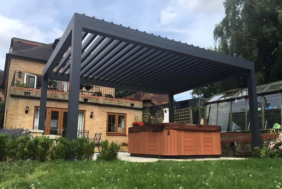 Louvred roof pergola Sheringham
